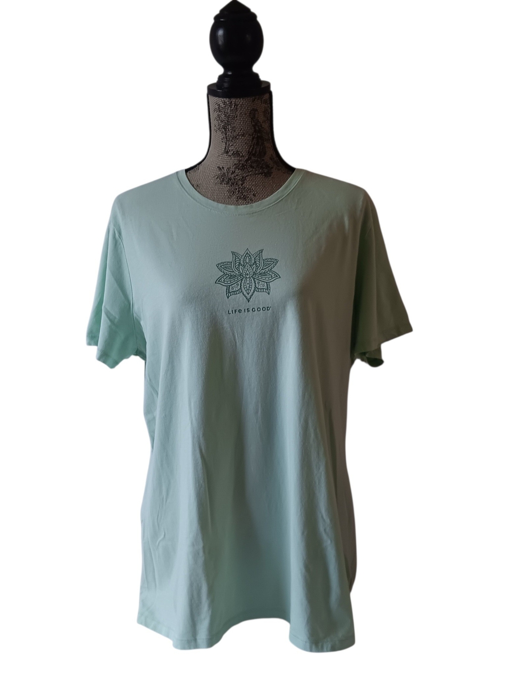 Life Is Good women's light green floral graphic short-sleeve t-shirt size XXL